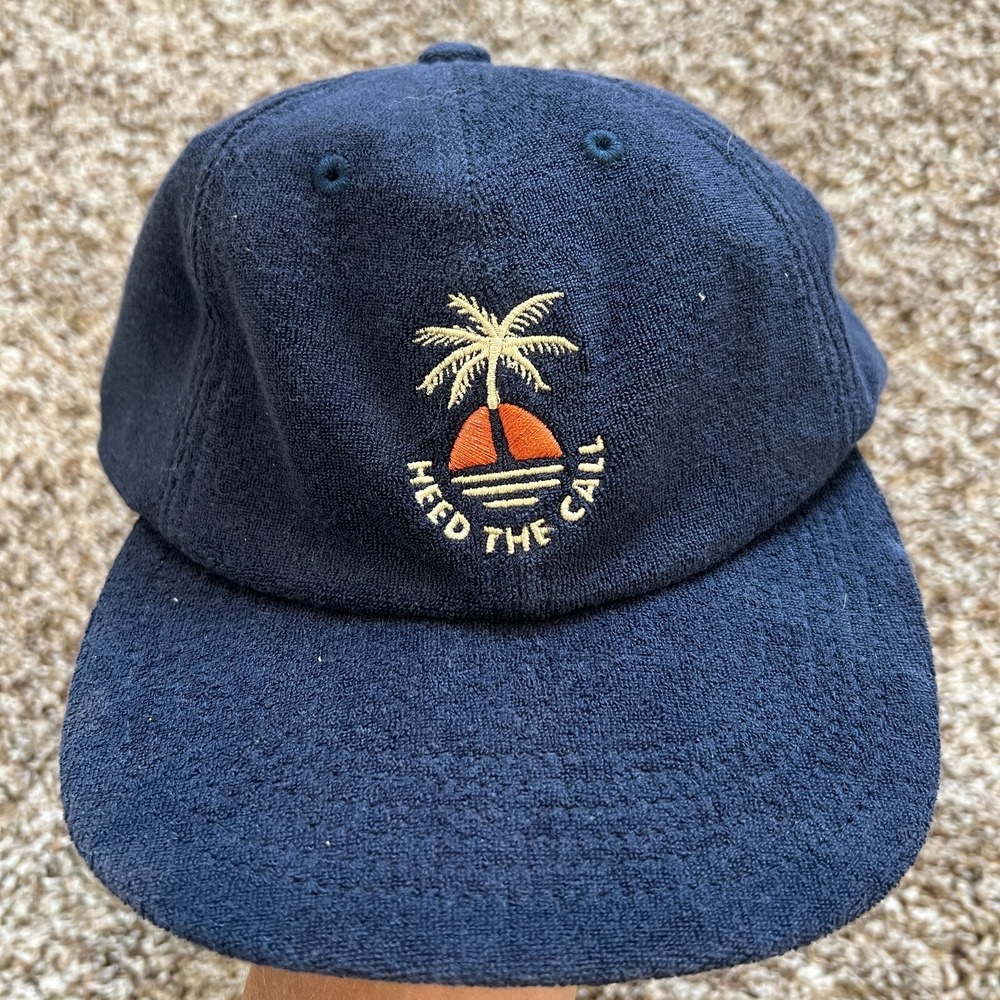 NEW Howler Brothers StrapBack Hat Sunset Palm Navy Blue